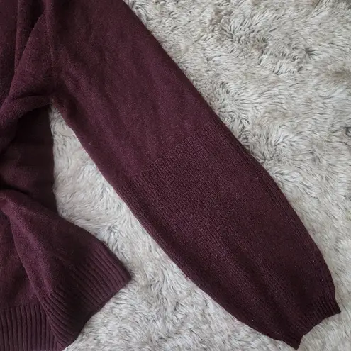 Nine West  Crew Neck Bubble Sleeve Sweater Burgundy Women's Size Medium