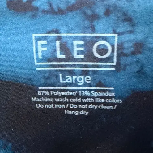 Fleo El Toro 25" Leggings Womens L Heather Navy Clouds High Rise Sporty Gym Yoga Blue Size L