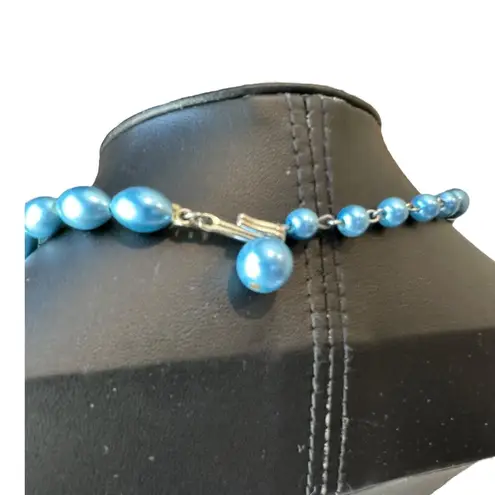 Vintage Blue  Beaded Choker Necklace