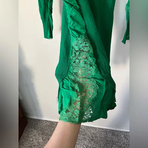 Stella McCartney Silk Mix Knit Sweater Lace Dress Kelly Green Women's Size 34/XS