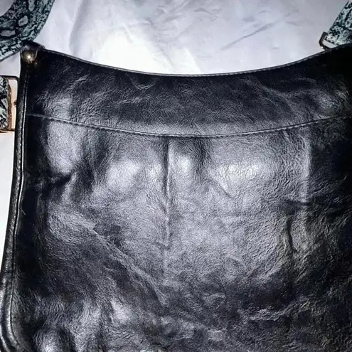UNBRANDED BLACK CROSSBODY PURSE ADJUSTABLE BLACK WHITE GREEN SNAKESKIN …