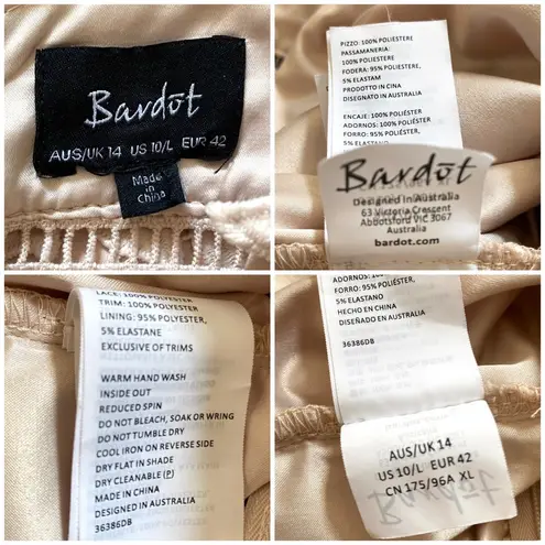 Bardot “Gemma” Lace Open Back Sheath Halter Dress blush pink size US 10 …