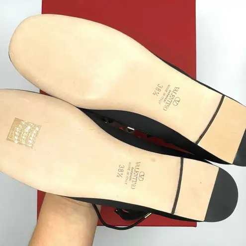 Valentino Garavani Black Rockstud Ballerina Flat Nero 38.5