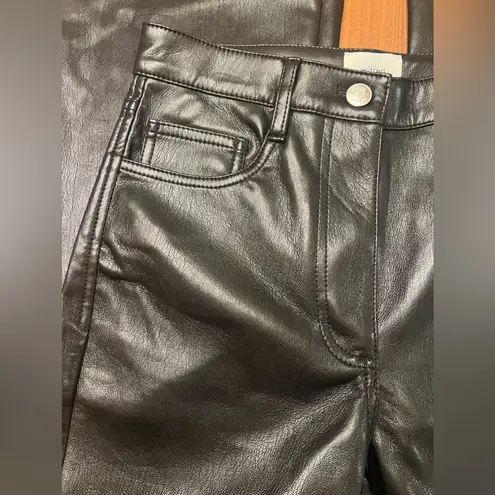 Wilfred Aritzia The Melina Flare Vegan Leather High-Rise Pants in Black Size 2