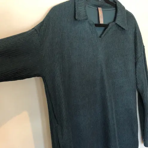 Mondetta long sleeve collar dress, green, L