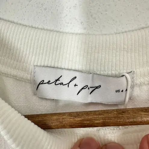 Petal and Pup Cream White Linen Blend Open Sided Crop Top Contemporary Size 4 NWT