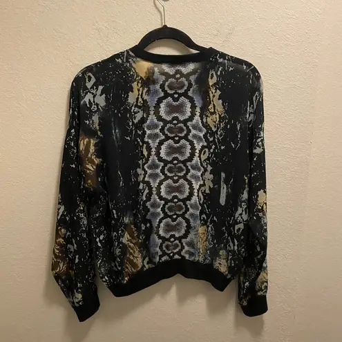 CAbi  Python Print Chiffon Sweatshirt