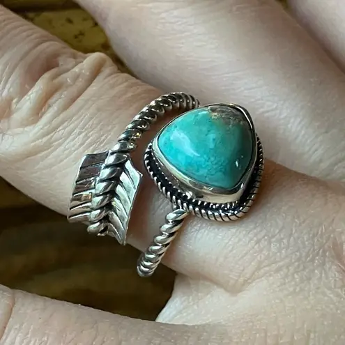 Royston Turquoise Sterling Silver Arrow Ring Blue