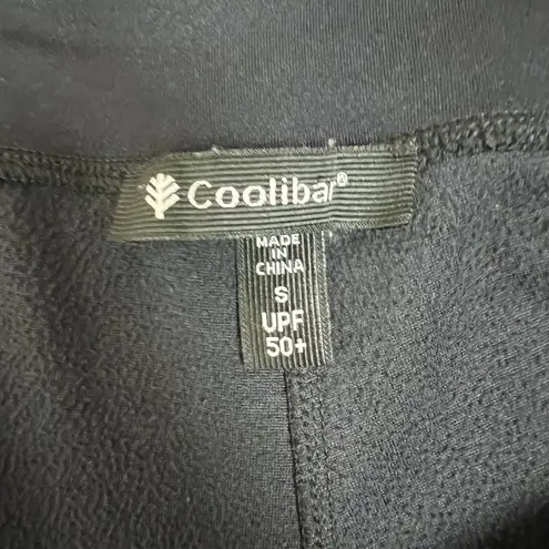 Coolibar Beach Velour Pants Women Small Black Pull On Drawstring UPF 50 Wide Leg