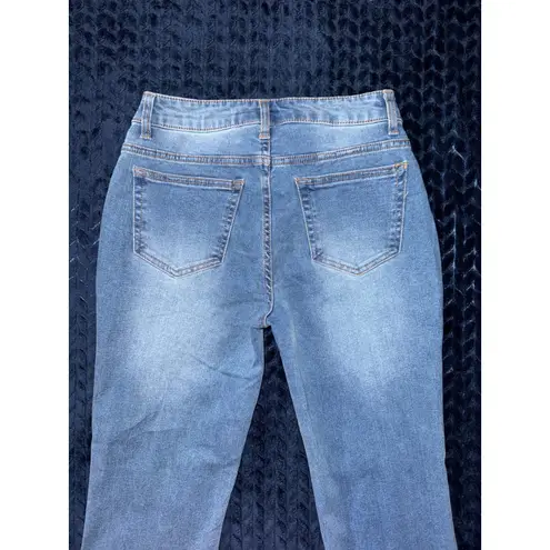 Daily Thread Women's Flare Jeans Front Pockets Button Fly‎ Light Wash Denim Sz 4 Blue - Image 6