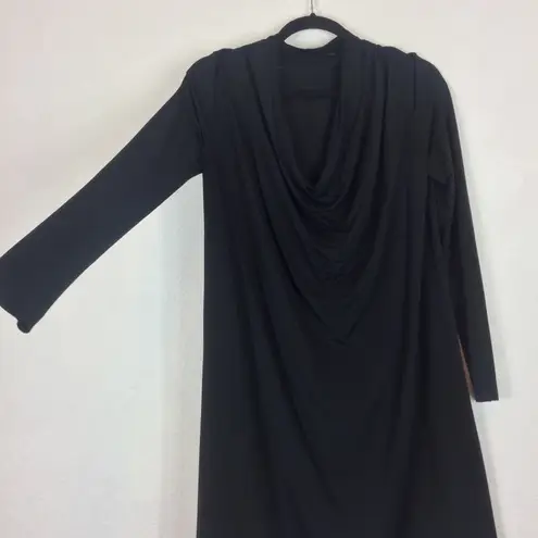 ALLSAINTS Amei Black Long Sleeve Drape Tie Dress Small Whimsygoth Emo Chic