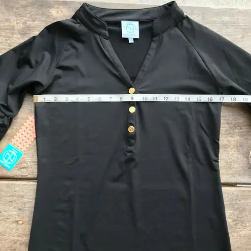 Tracy Negoshian Tracy Negoshian Womens Top Size XXS Solid Black Stretchy Piper Bell Sleeve NEW