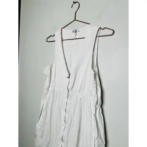 AREA STARS White Cotton Waist Cinching Sleeveless Jean A