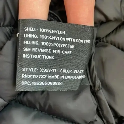 Zeroxposure hooded puffer quilted jacket full zip black size S NWOT with flaw