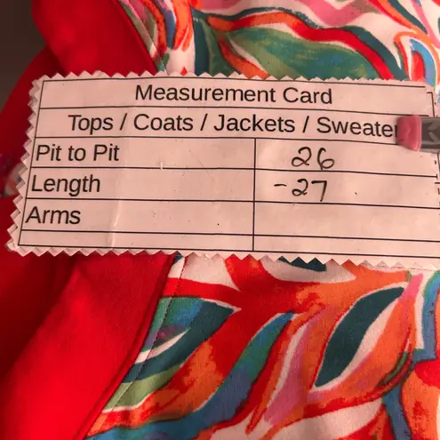 Coolibar Womens Rash Guard Size 3X Oversized Abstract Floral Colorful Swimwear Red