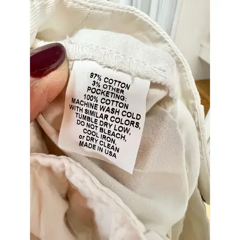 Nili Lotan East Hampton Slim Fit Frayed Hem Cropped Pants Eggshell Womens Size 0