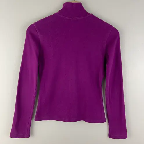 Bebe Vintage Y2K Purple Rhinestone Mockneck Pullover Full Zip Fitted Sweatshirt