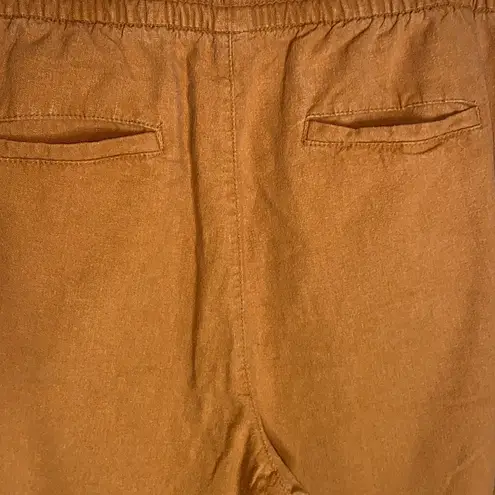 Old Navy  linen tapered pants with drawstring waist - tigers eye orange