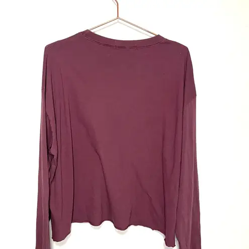 Daydreamer ARETHA FRANKLIN QUEEN OF SOUL LONG SLEEVE CROP MAROON Size LARGE