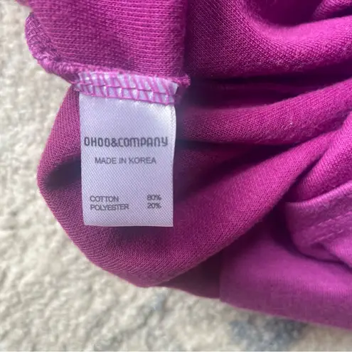 Givon S Purple Short Sleeve Zip Hoodie Sweatshirt Cotton Blend Kangaroo Pocket Purple