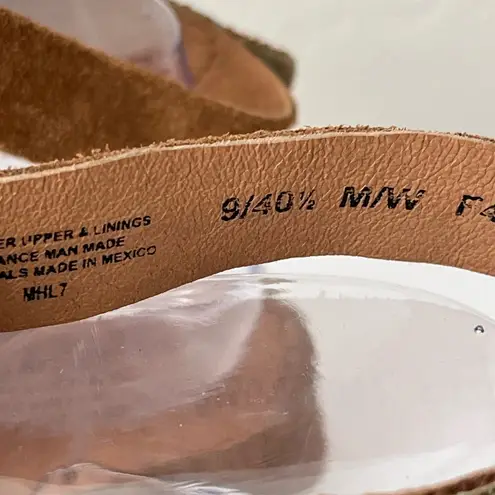 Born La Porta open toe leather sandals with ankle strap 9 Brown