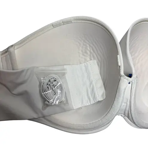 Cacique 42DDD Boost Multi Way Strapless Bra White Lace Bow Detachable Straps