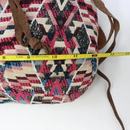 American Eagle  Woven Aztec Backpack Leather Trim