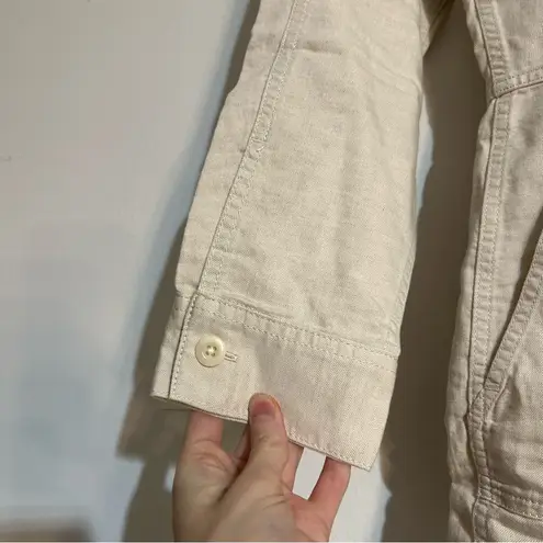 Outerknown Station Suit Shortall Romper Organic Cotton Linen in Natural Small - Image 4