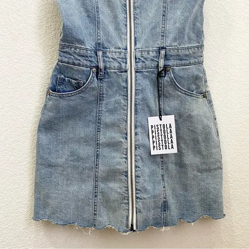 Pistola Nina Front Zip Denim Jumper Dress Size S NWT
