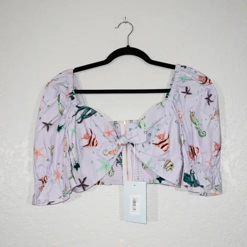 Hill House NWT Purple Sea Creatures The Isabella Crop Size Small