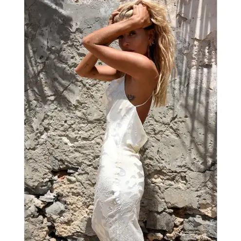 Rat & Boa Primrose Dress Cowl Cross Back XS Long Maxi Bride Formal Wedding Guest White