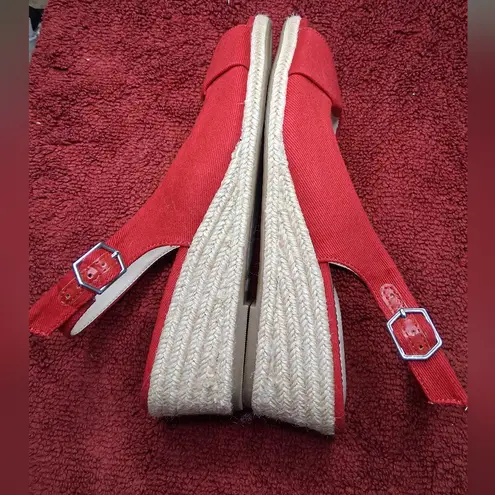 Life Stride NWOT Red Espadrille Slingback Sandals
