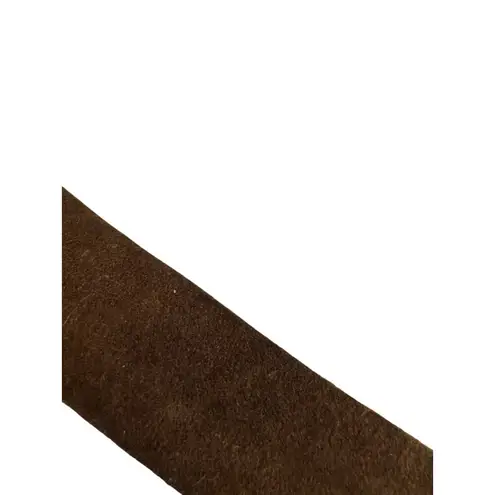 Vintage Womens Brown Leather Belt With Silver