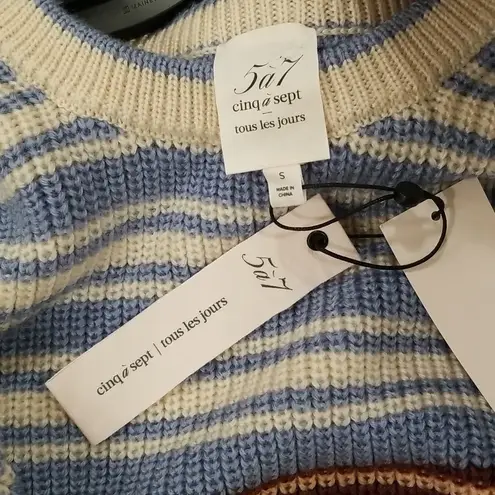 Cinq à Sept 💕CINQ A SEPT💕 Malia Striped Drop-Shoulder Sweater ~ Multi-Color Small S NWT