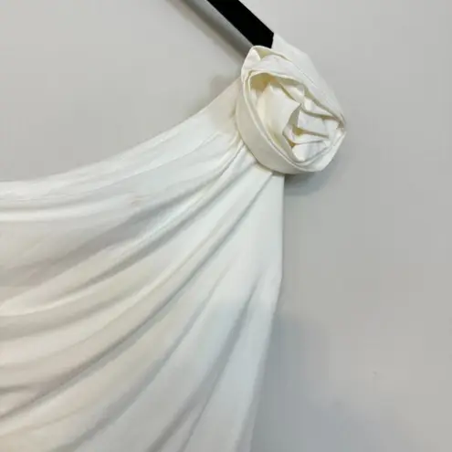 Bardot Lilita Rosette One-Shoulder Stretch Jersey Midi Dress in Orchid White XS