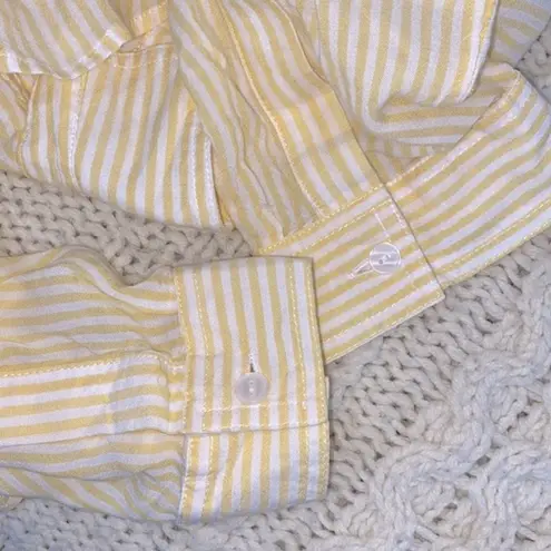 Velvet Heart  yellow striped button down top size medium