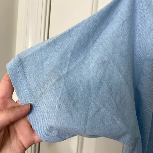 Marvel NEW adult light blue multicolor abstract superhero decal graphic tshirt L