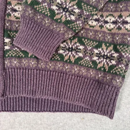 Carolyn Taylor Cotton Blend Fair Isle Multicolor Patterned Knit Sweater Large