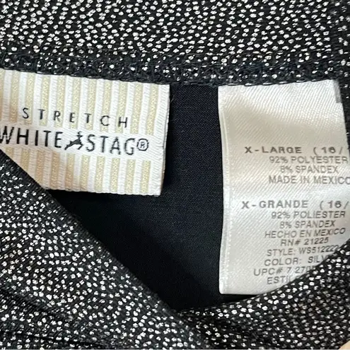 White Stag Black & Metallic Gold Mock Neck Wide 3/4 Sleeve Top, XL