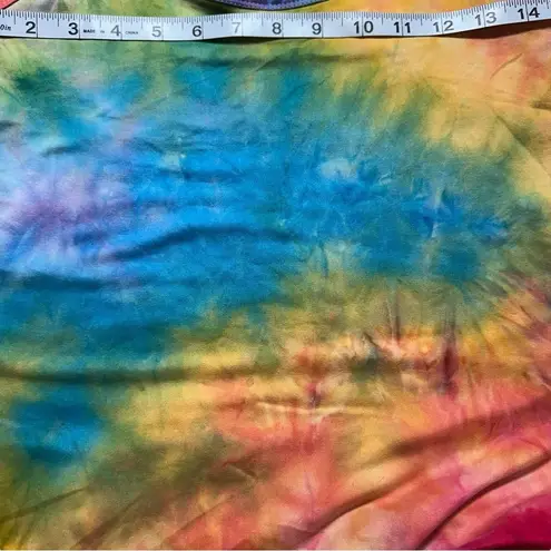 Tie Dye Casual Sleeveless Bodycon Leg Slit Scoop Neck Dress Size Large Pink