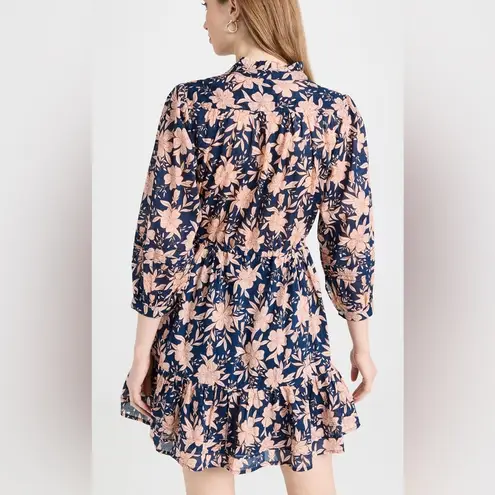 Trovata Birds of Paradis Yulia Floral Paloma Floral Long Sleeved Shirtdress | M Blue Size M