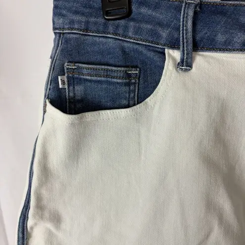 Judy Blue High Waist Ecru Blue Contrast Shorts 1XL Stretch Denim New