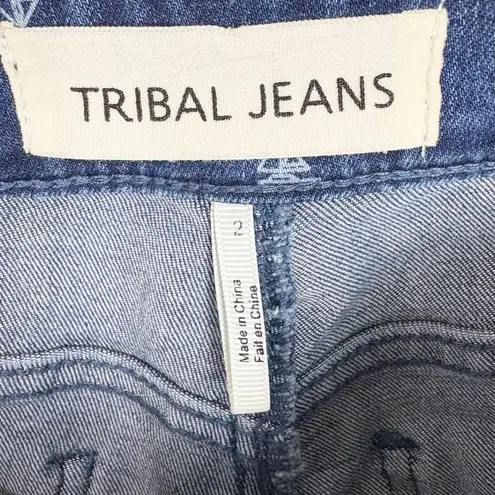 Tribal Jeans Womens Audrey Mid Rise Ankle Jegging Denim Jeans Sailboat Print 2 Blue