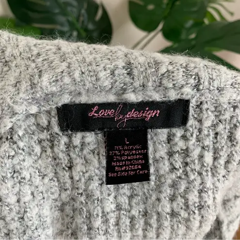 Love by Design Cozy Gray Quarter Zip Soft sweater Size Large