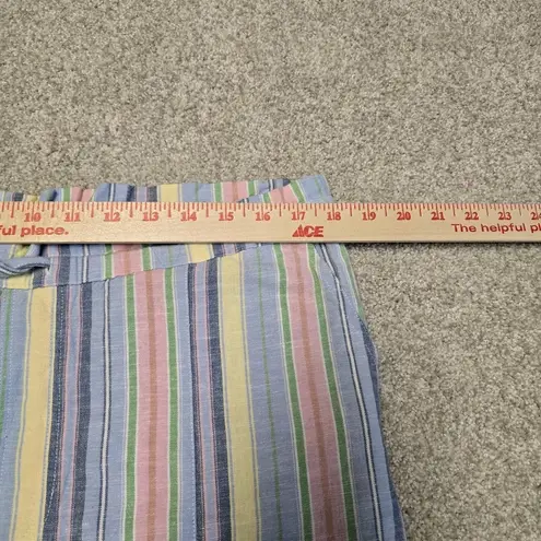 Damson Madder Women Sicily Cotton Linen Blend Stripe Rocket Cargo Trousers Sz 10