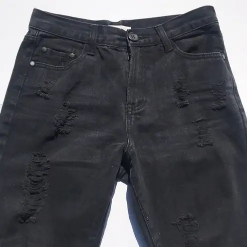 Glamorous High Waisted Gray/Black Distressed Jeans