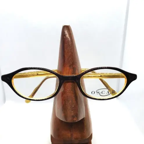 Oscar de la Renta NWOT Valencia Brown & Yellow Prescription Glasses Frames