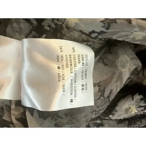 Stella McCartney Floral Cotton Silk Blend Sun Dress Gray FEMININE COMFY LUXURY