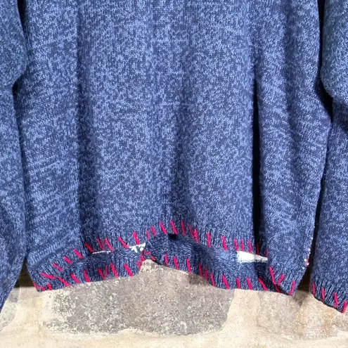 VTG Heirloom Collectibles Patriotic Patchwork Cardigan Sweater L Red White Blue Size L