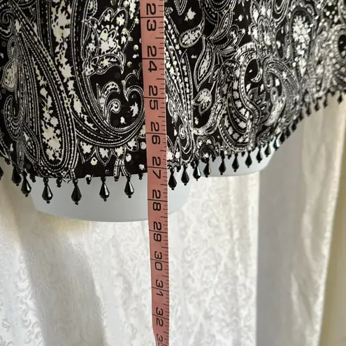 MSK WOMAN Elegant Black and White Paisley Women's Top SZ: 1X